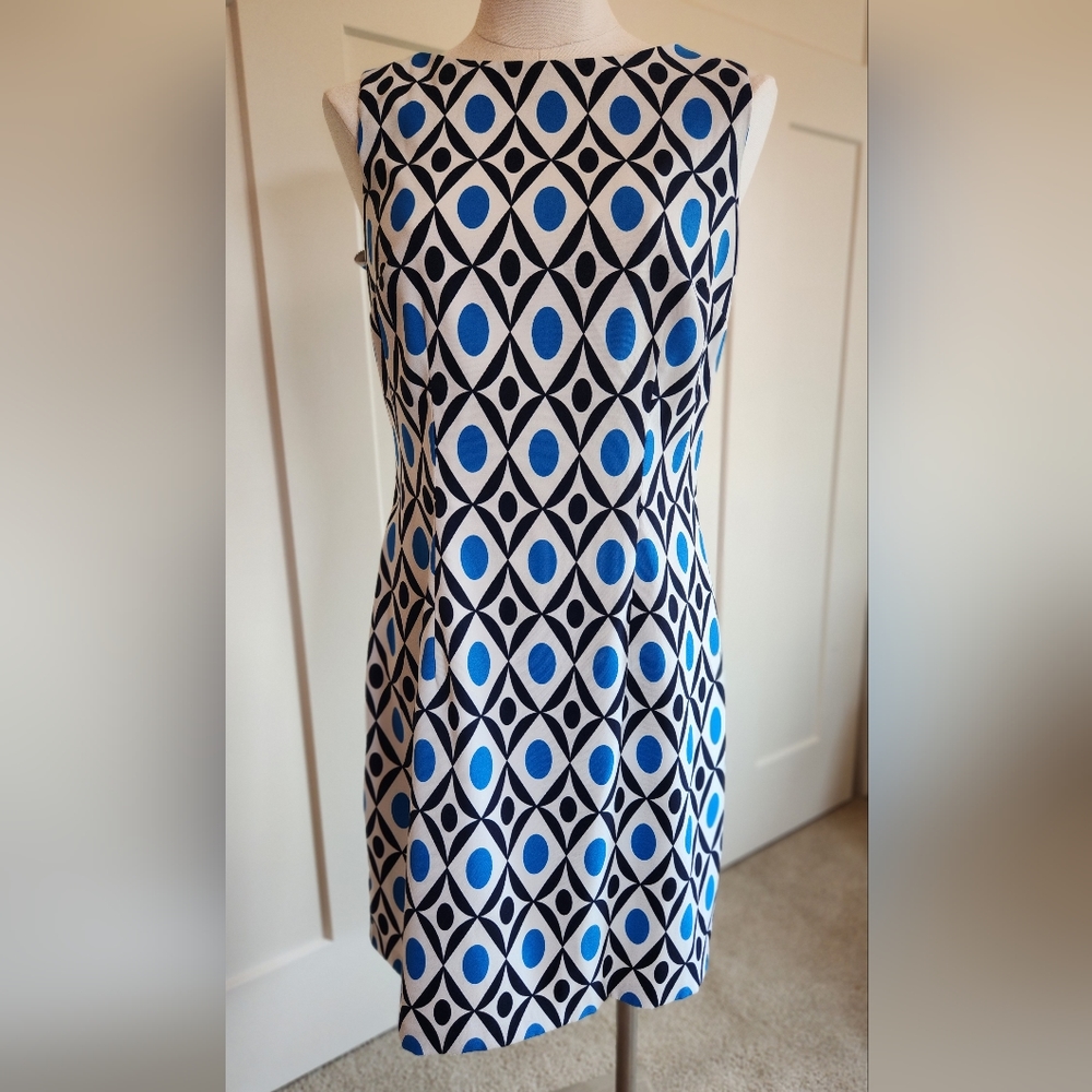 Geometric Print Sheath Dress Size 10